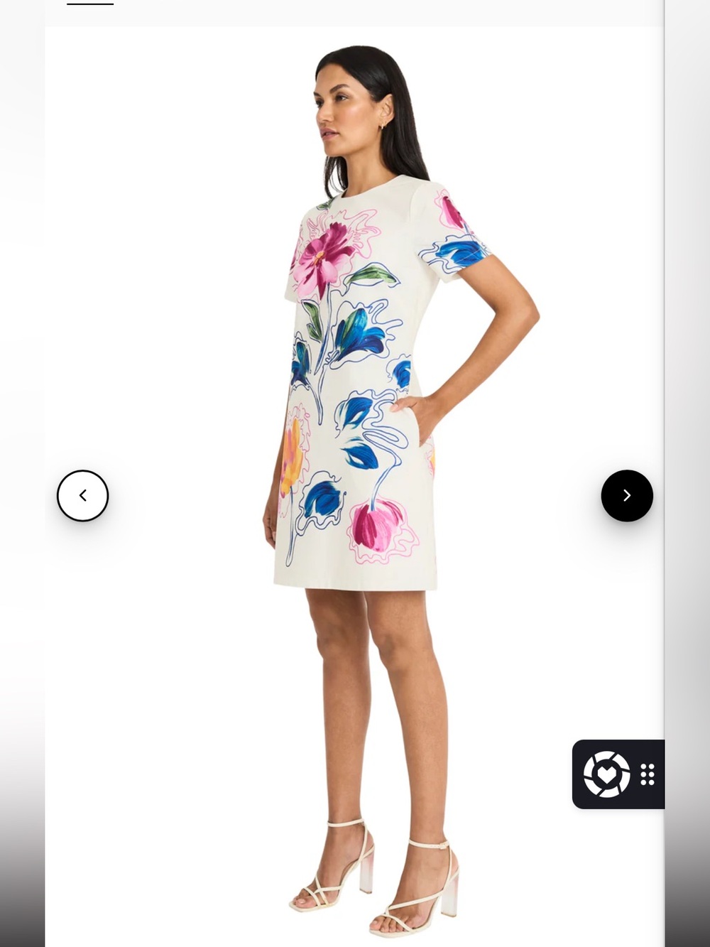Maggy London Honor White Mini Dress with Multicolor Floral Print - NWT - Picture 3 of 13